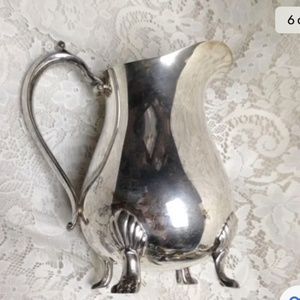 Vintage Leonard Silver Plated, Footed Pitcher with Ice Guard  9n x 8in